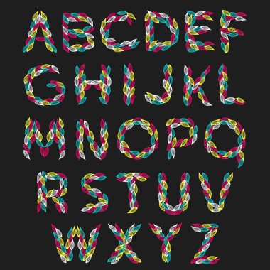 typeface ob black background