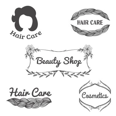Set of emblems and frameworks for beauty salons