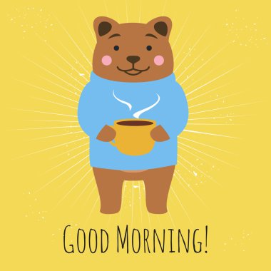 ayakta çay ile ayı