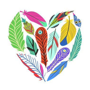 renkli tüyleri şeklinde