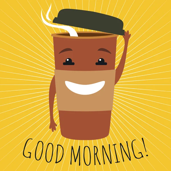 graphic illustration with cute cup