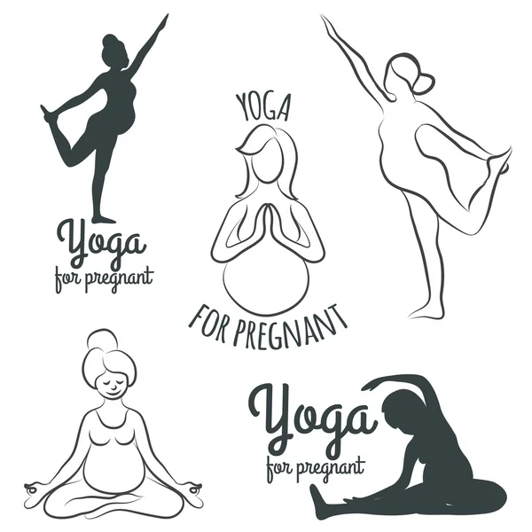 Emblemas e logotipos para Yoga —  Vetores de Stock