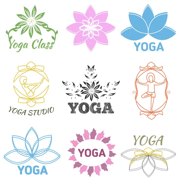 Studio di yoga e lezione di meditazione — Vettoriale Stock