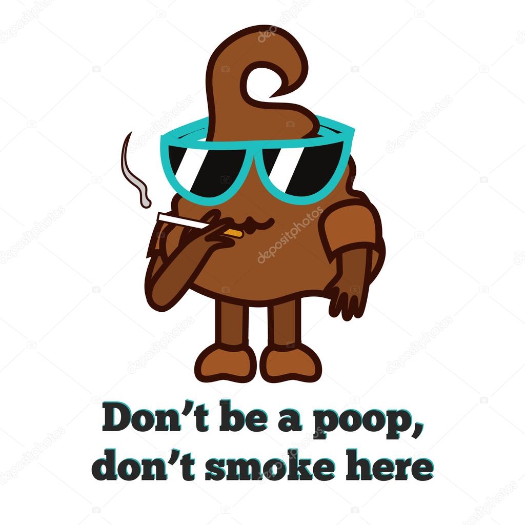 The poop smoking cigarette Stock Illustration by ©julymilks 74744745