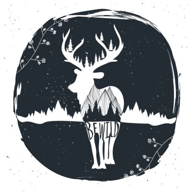 Tipografi poster rustik arka plan ile