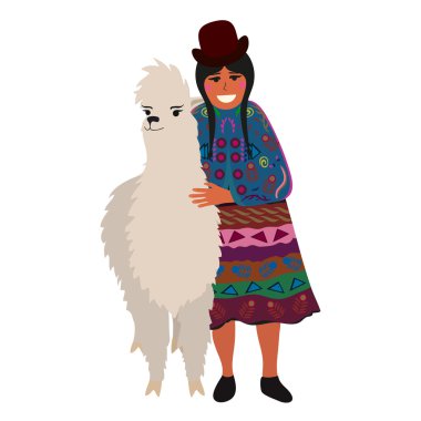 şirin lama ile Bolivya kadın.