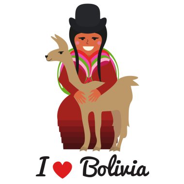 şirin lama ile Bolivya kadın.