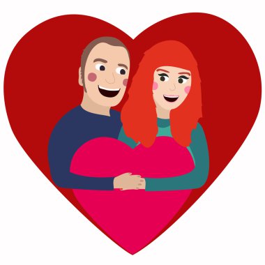 hoş bir çift ve büyük kalp