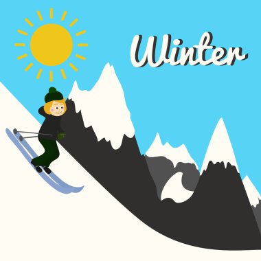 Çocuk Kayak dağlarda at binme