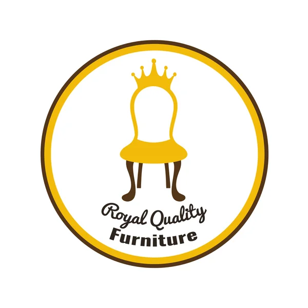 Silla con corona - muebles de calidad real . — Vector de stock