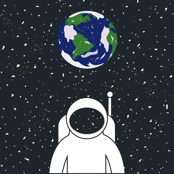 Astronaut in de ruimte met sterren — Stockvector
