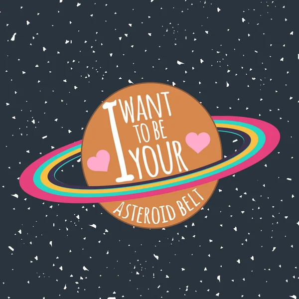 Satürn gezegeni asteroit kuşağı ve metin ile