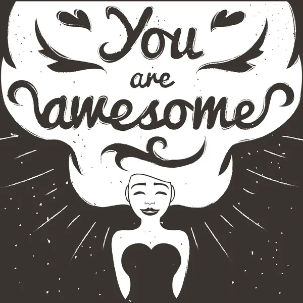 Poster ile uzun saçlı kadın.