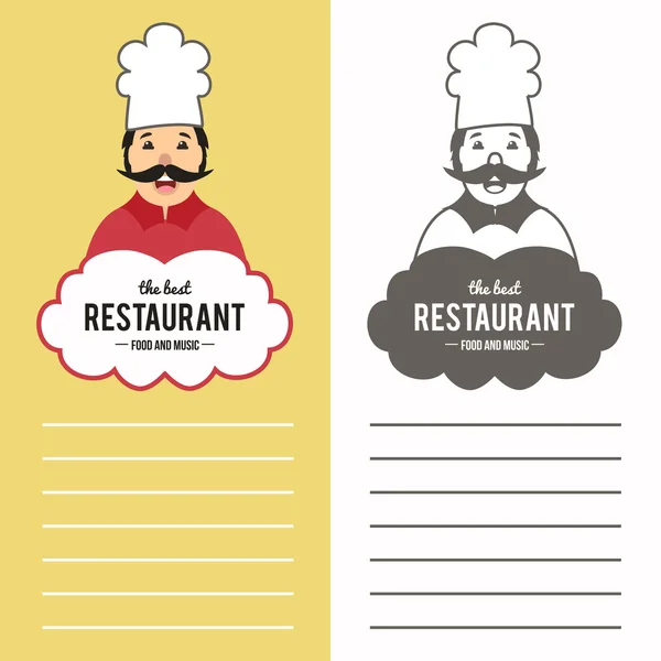 Menyn av restauranger — Stock vektor