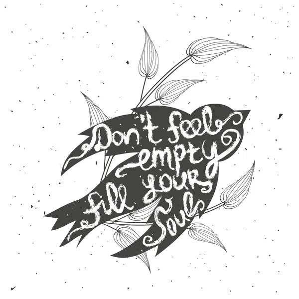 Poster uçan kuş ve twigs