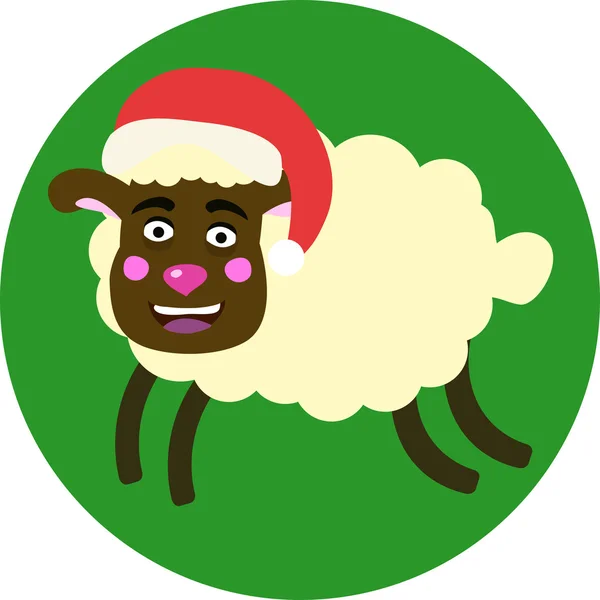 Pecore divertenti con cappello di Natale — Vettoriale Stock