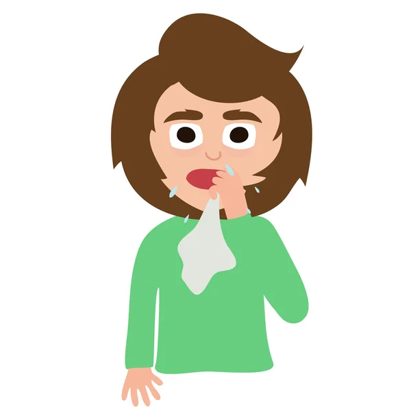 Woman in green sweater — Stock Vector