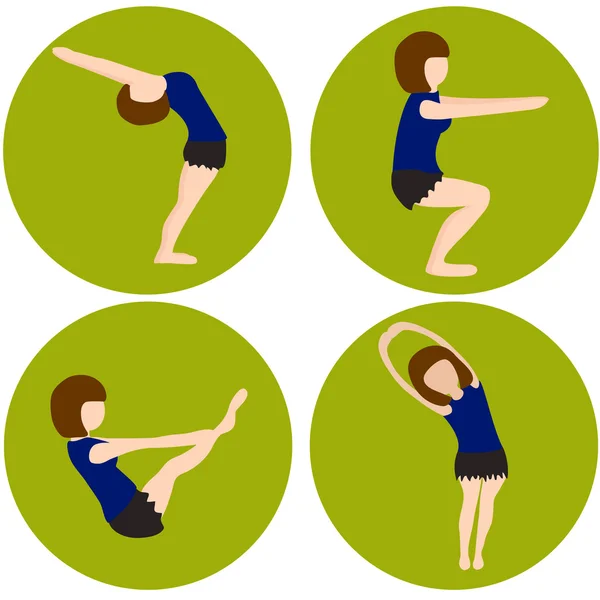 Yoga plantea vector conjunto — Archivo Imágenes Vectoriales