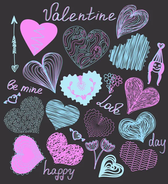 Vector Valentine instellen met hart. — Stockvector