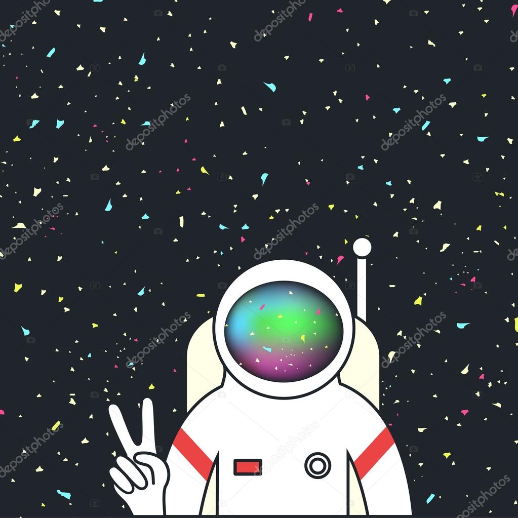 astronaut make peace sign