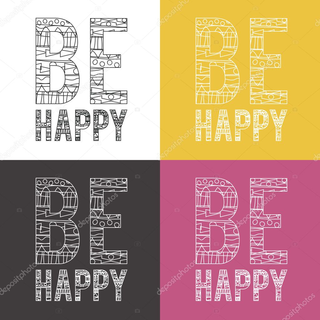 Vector colorful typographical poster set