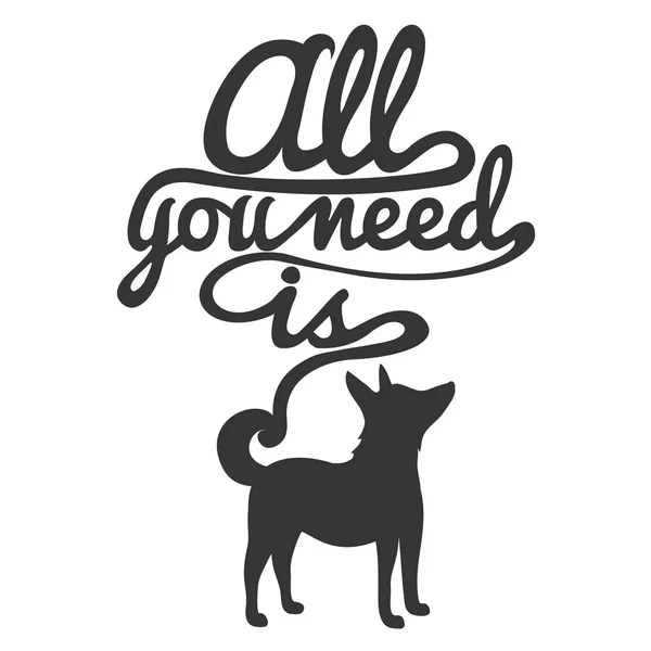 Dog's silhouette and quote