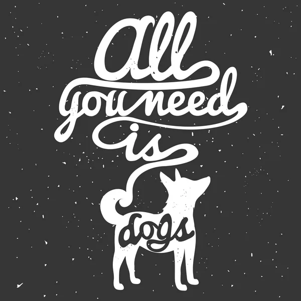 Dog's silhouette and quote.