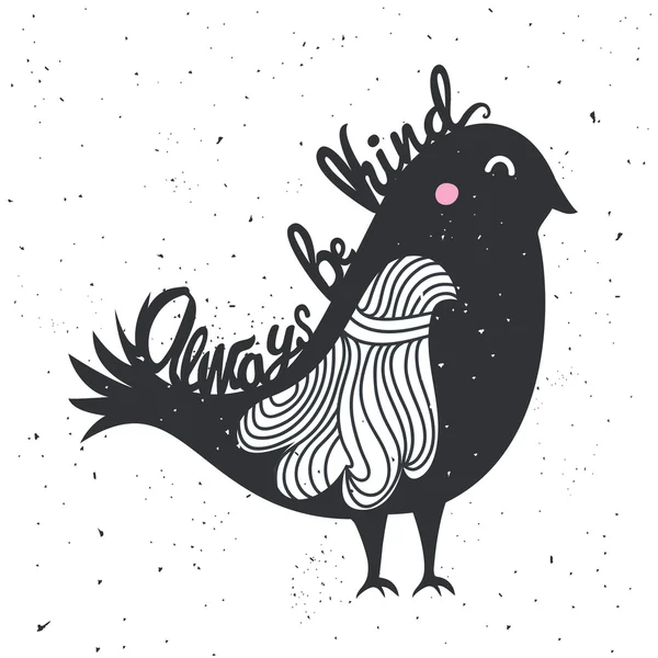 Roztomilý doodle pták — Stockový vektor
