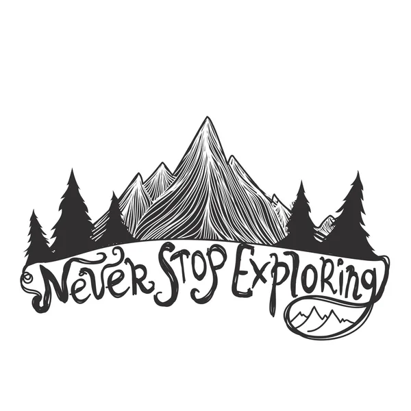 mountains and pine trees.