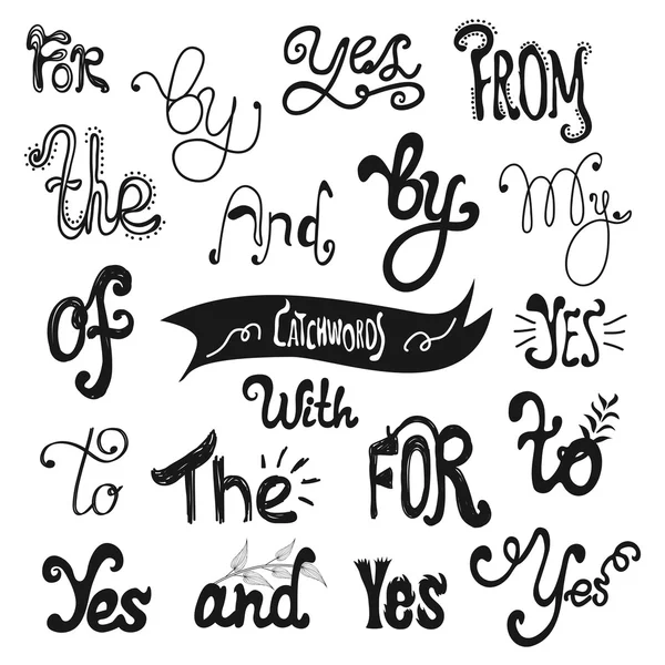 Yes, the, to, by, from, for, and, with — Stock Vector