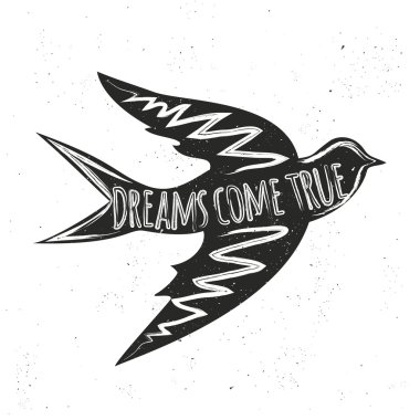 inspirational alıntı ile uçan kırlangıç