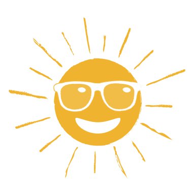 poster with sun in sunglasses