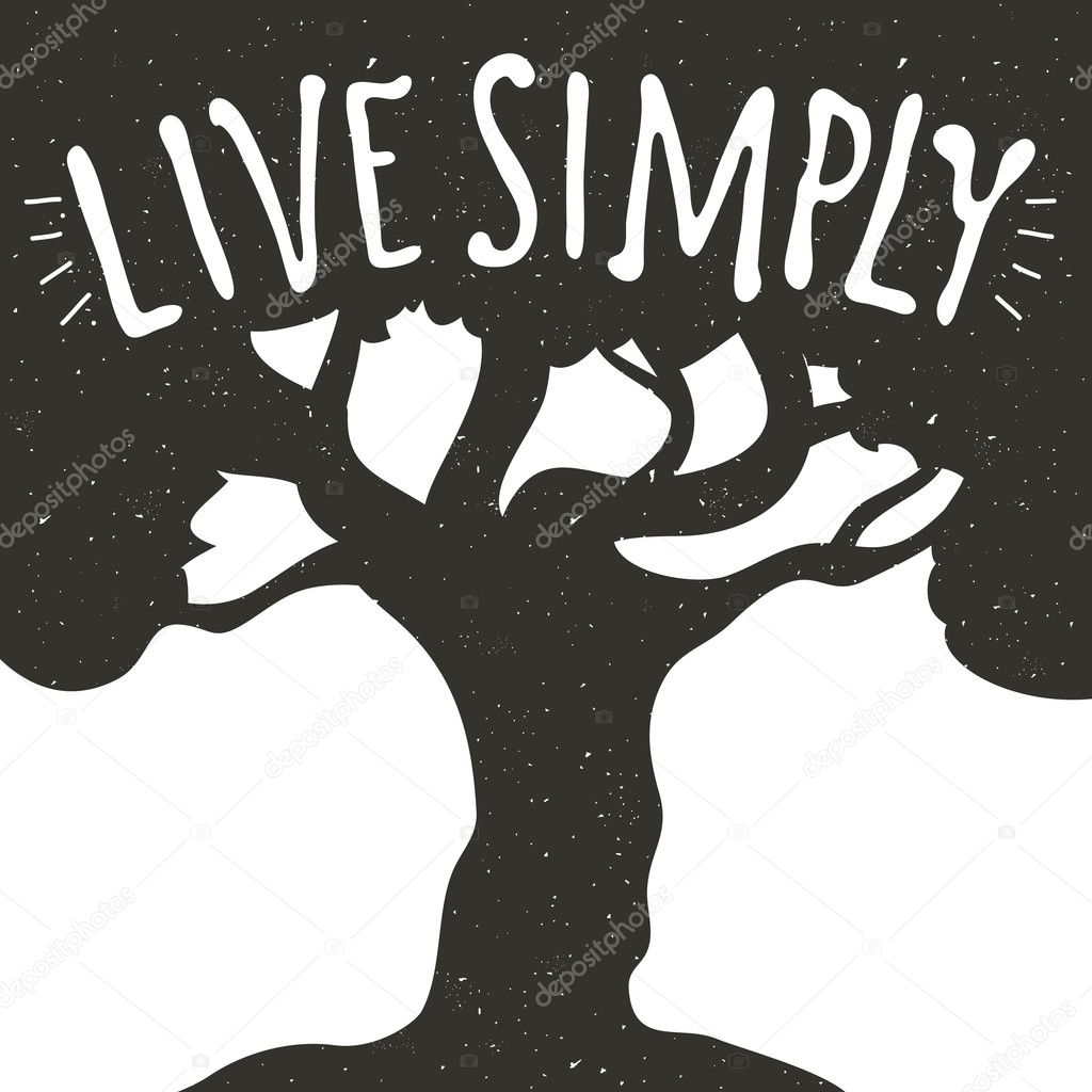 typography poster with black tree
