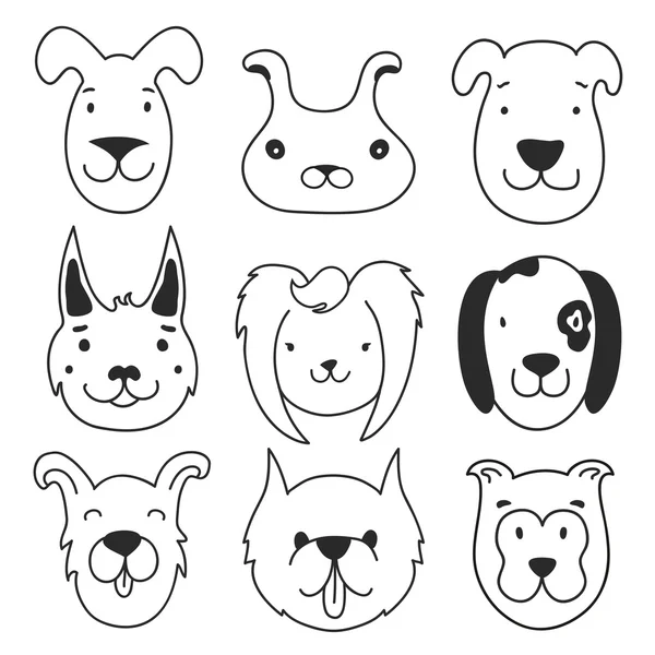 Set of dog heads — Stock vektor