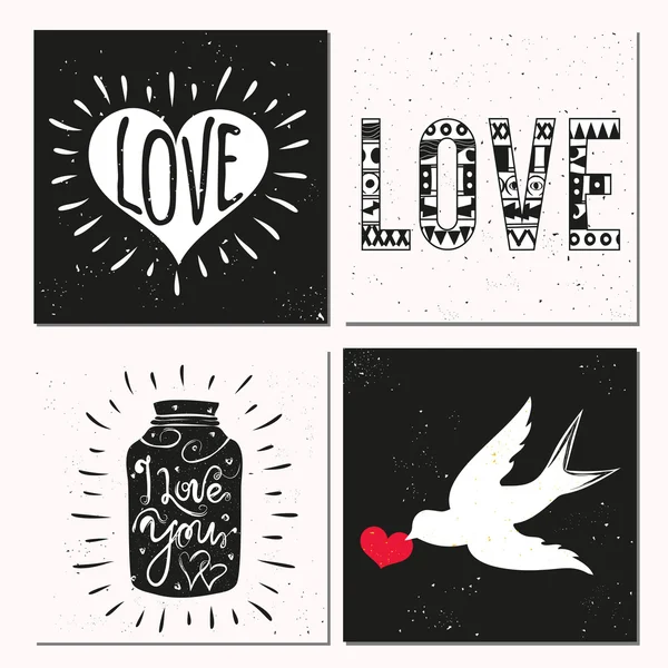 Romantic cards set — Stock Vector