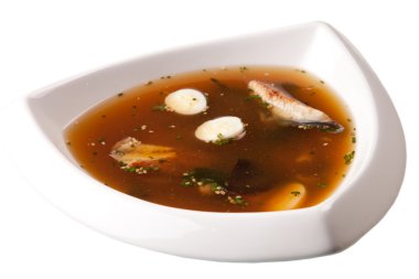 Japon yemekleri - Miso çorbası ile deniz yosunu, mantar, tofu, yılan balığı,