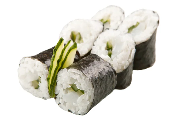 Japanse sushi rolt op witte achtergrond — Stockfoto