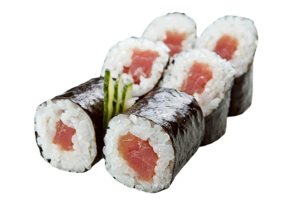 Japanse sushi rolt op witte achtergrond — Stockfoto