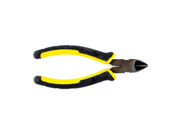 Wire Cutters Black Yellow Cut Out White Background Tools Series — Stock Photo, Image
