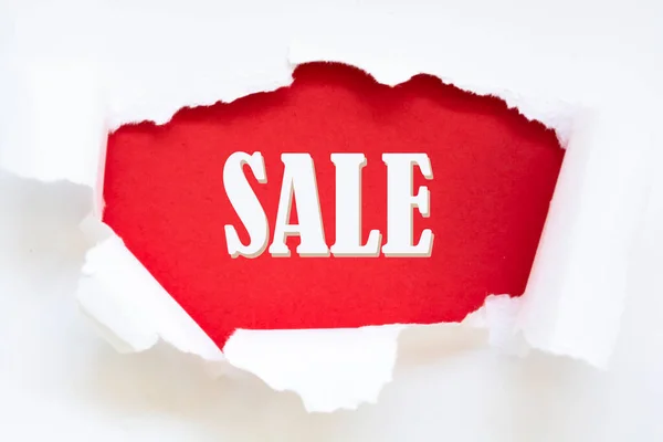 Sale Word Written Torn Paper — Stock Photo, Image