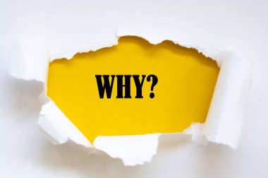 Neden? Yırtık kağıt altında kelime