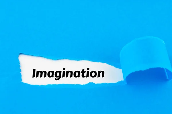 Slovo Představivosti Napsané Pod Hnědým Roztrhaným Papírem — Stock fotografie