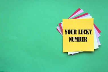 Şanslı Numaranızı gösteren metin işareti.