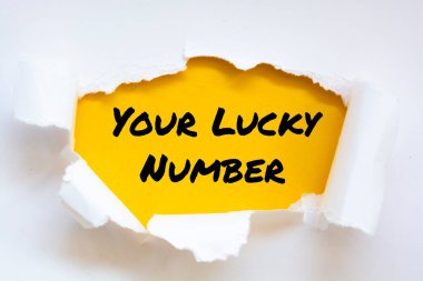 Şanslı Numaranızı gösteren metin işareti.