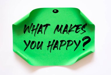 Seni ne mutlu eder? Yapışkan Notlar üzerine yaz.