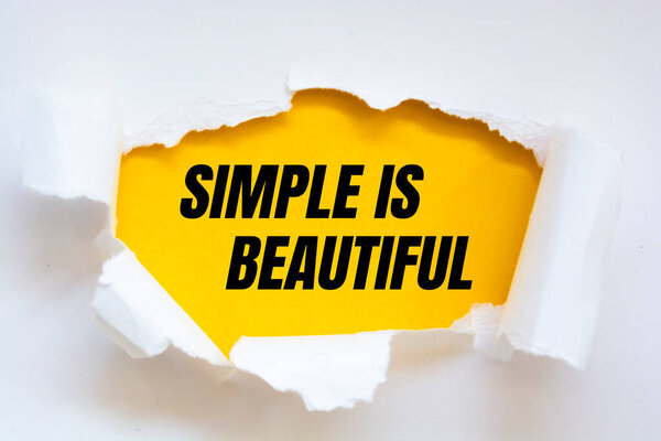 Text simple is beautiful on note paper