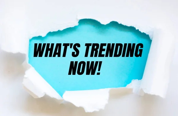 Ripped Paper What Trending Now Text — Stock Photo, Image