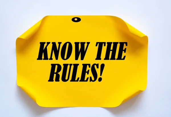 Text Sign Showing Know Rules — Stock Photo, Image