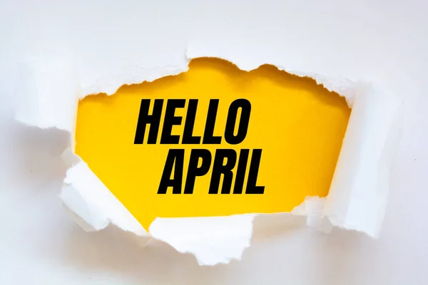 Escrevendo Texto Mostrando Olá April Conceito Negócio Para Primavera — Fotografia de Stock