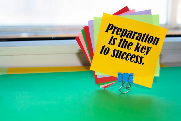 Preparation Key Success Motivational Quote — Stock Photo, Image